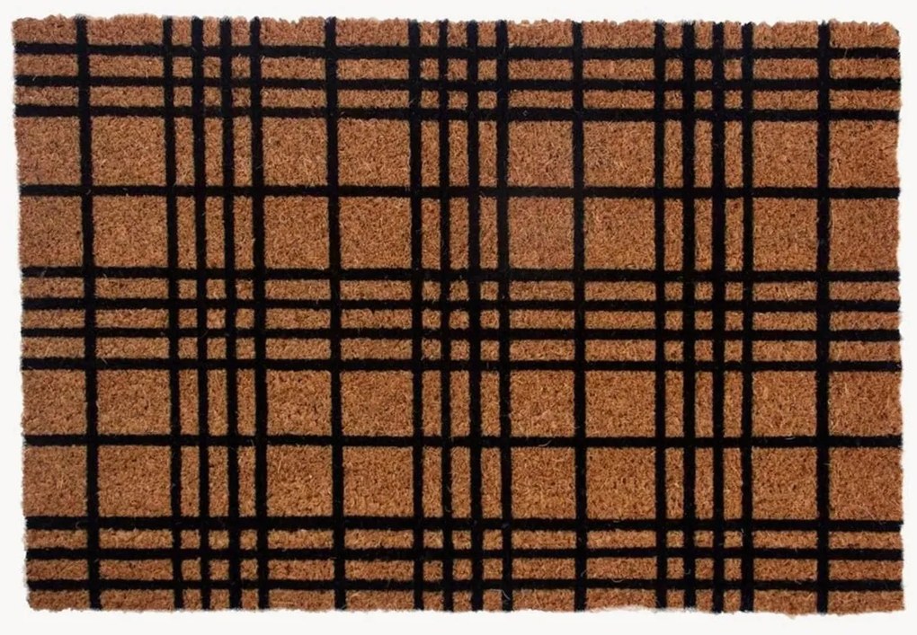 Handbeschilderde kokos deurmat Checked