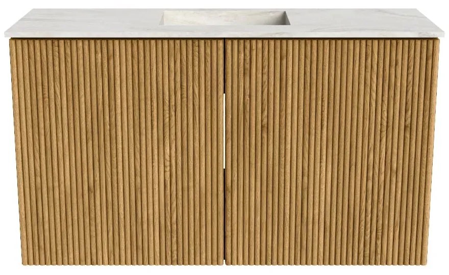Mondiaz Joya DLux 70cm toiletmeubel oak met wastafel faye midden 1 kraangat ostra