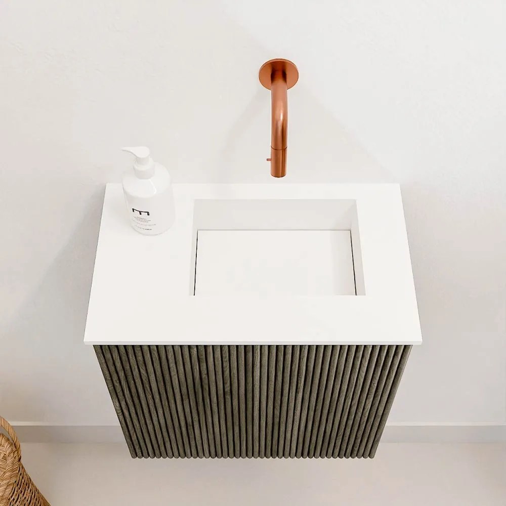 Mondiaz Joya 40cm toiletmeubel shadow met wastafel faye rechts zonder kraangat talc