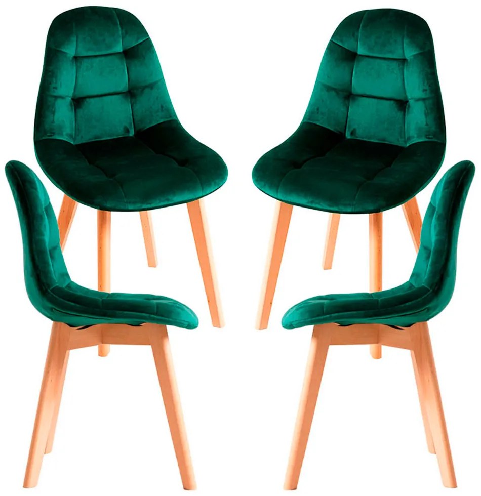 Set 4 Kelen Fluwelen Stoelen