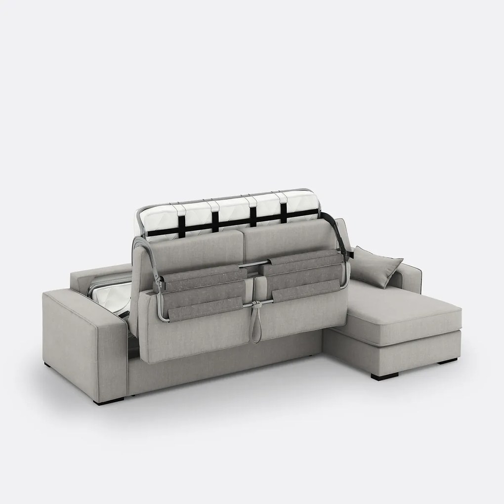 Hoekslaapbank van katoen en linnen Comfort Bultex® Cécilia