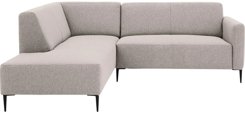 Goossens Zitmeubel Key West bruin, stof, 2-zits, modern design met ligelement links