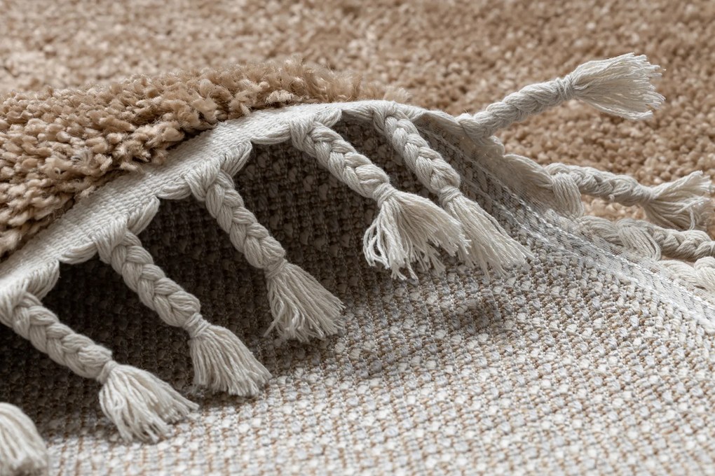 Tapijt BERBER 9000 ROND beige, Berber marokkaanse shaggy