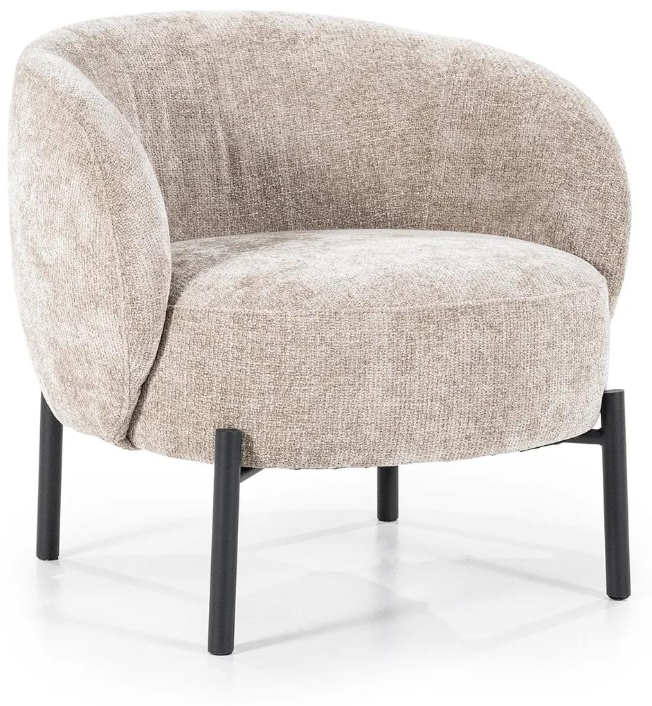 By-Boo Oasis Taupe Fauteuil Met Ronde Rugleuning