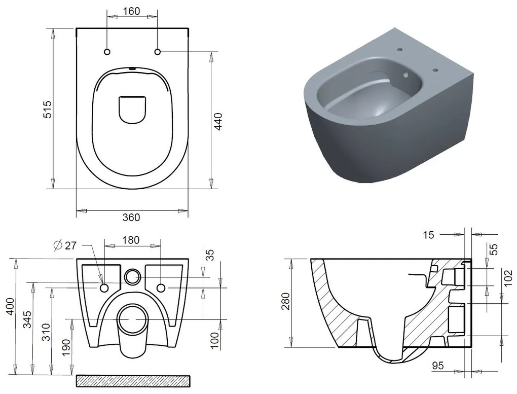 SaniGoods Acora compact toilet met bidet sproeier koud water