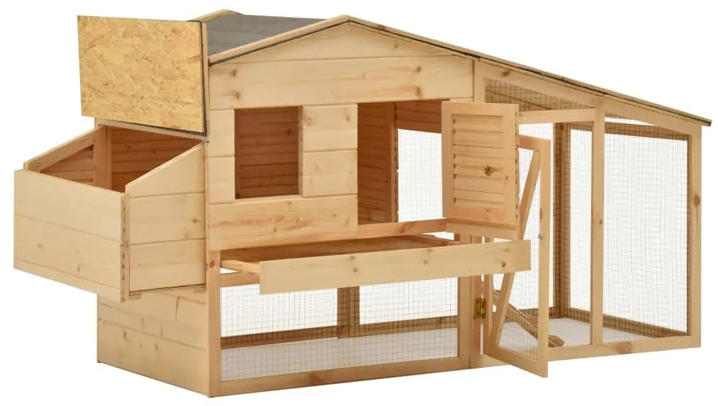 vidaXL Kippenhok 178x67x92 cm massief grenenhout