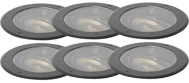 Set van 6 grondspot wart AR111 verstelbaar IP65 - Delux Honey