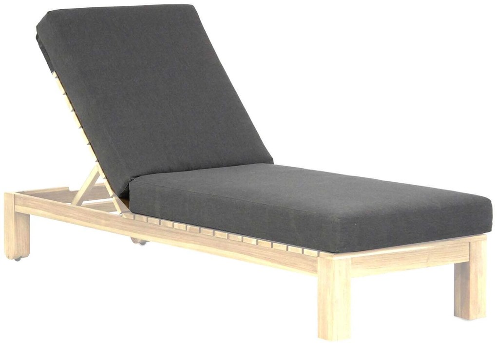 Santika Furniture Santika Arlington Lounger Met Antraciet Kussen Teak Old Teak Greywash