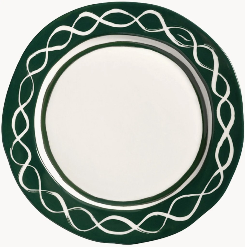 Handbeschilderde ontbijtborden Festivo van porselein, 2-delig