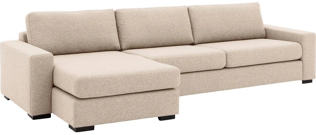 Goossens Hoekbank Lucca Met Chaise Longue wit, stof, stijlvol landelijk