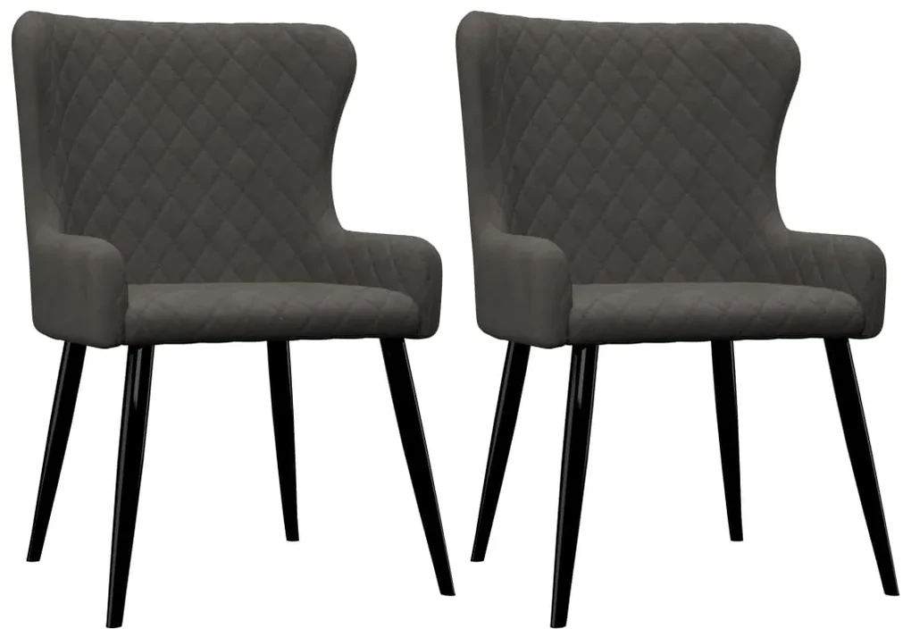 vidaXL Eetkamerstoelen 2 st fluweel grijs