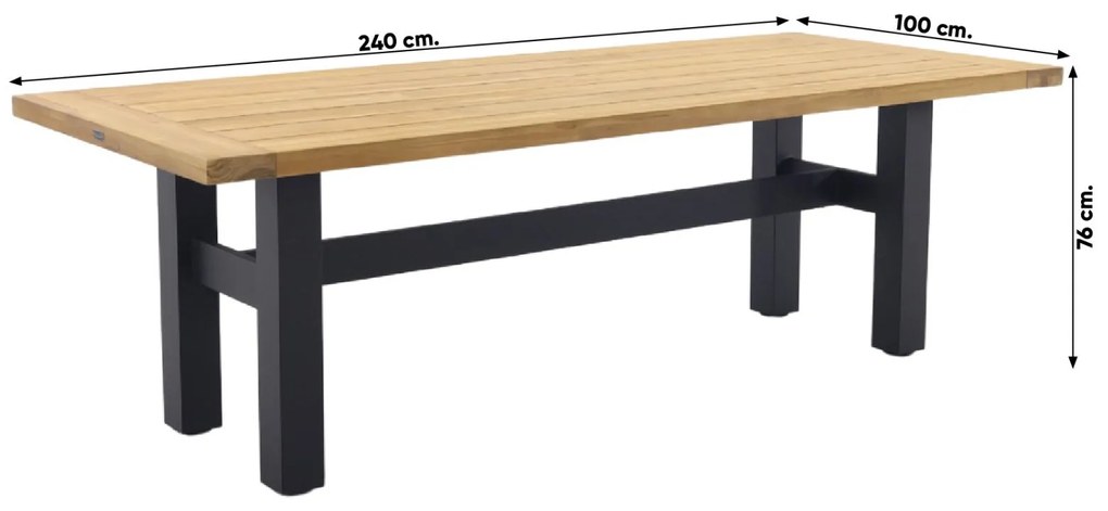 Hartman tuinset - Heron tuintafel 240 cm. + Le Soleil tuinstoel Taupe
