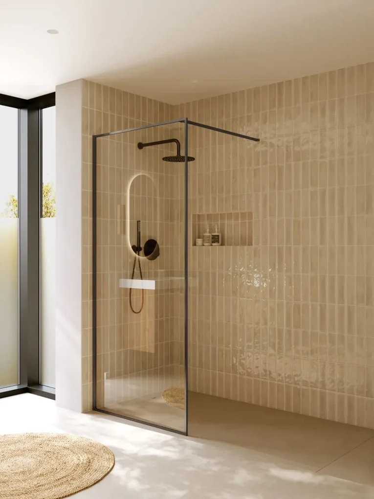Riho Define inloopdouche met decopaneel 90x200cm ijzer verouderd mat