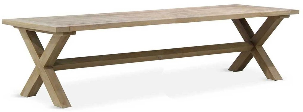 Dining Tuintafel rechthoekig 300 x 100 cm Teak Grijs Oregon