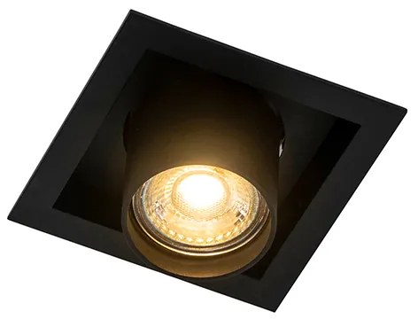 Moderne inbouwspot zwart verstelbaar - Roof