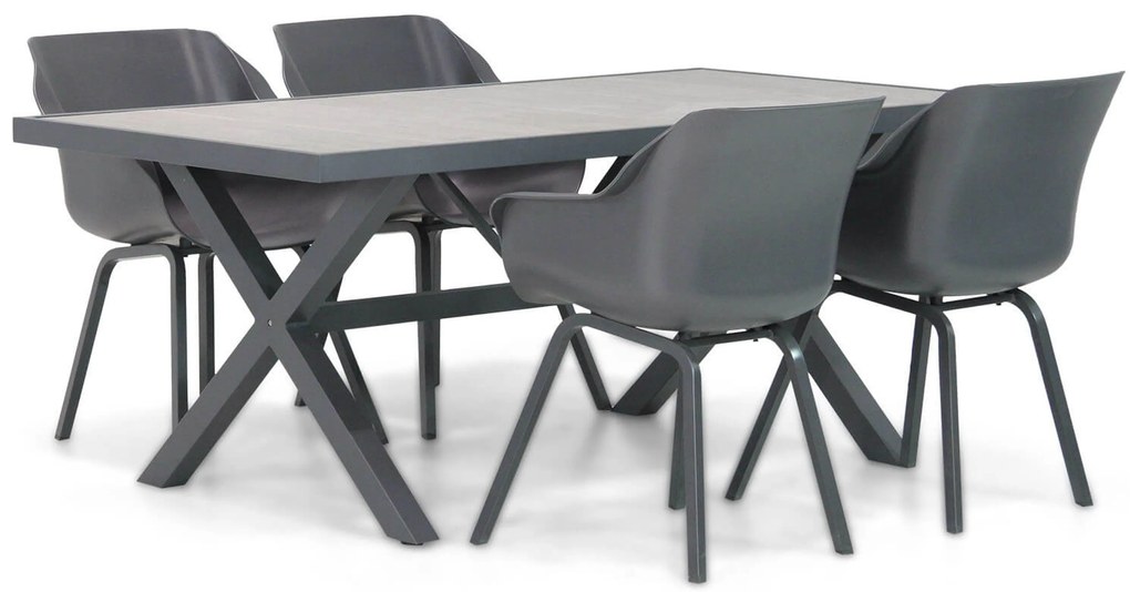 Tuinset 4 personen 185 cm Kunststof Grijs Hartman Sophie