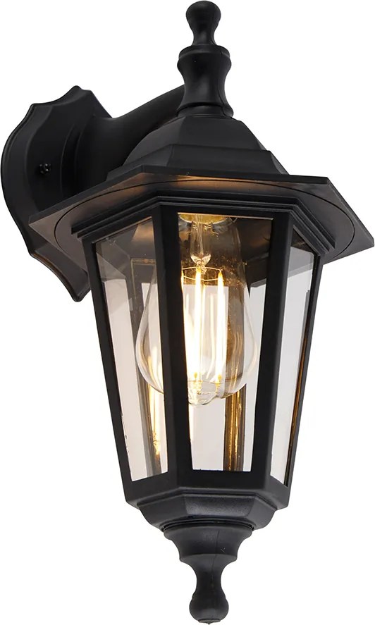 Smart buiten wandlamp zwart IP44 incl. Wifi ST64 - New Haven