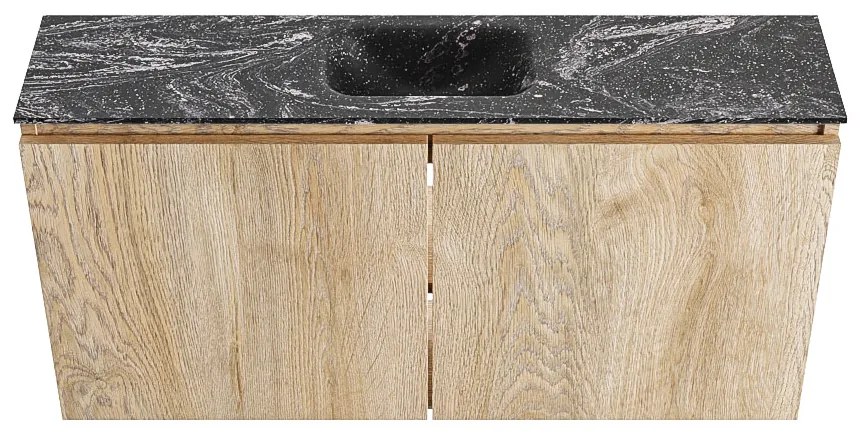 Mondiaz Ture DLux toiletmeubel 100cm washed oak met wastafel lava midden met kraangat