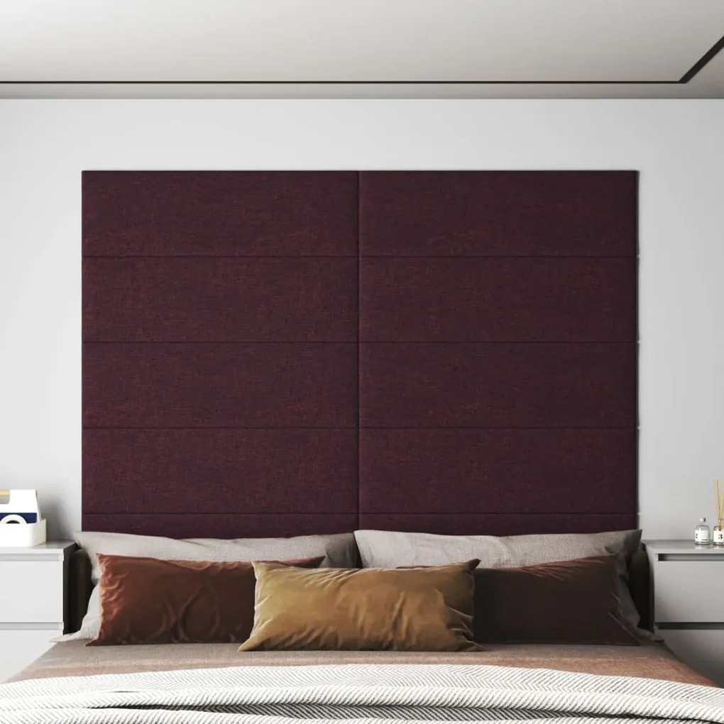 vidaXL Wandpanelen 12 st 3,24 m² 90x30 cm stof paars