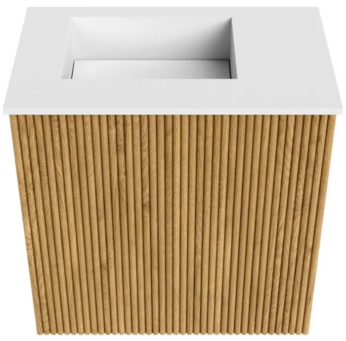 Mondiaz Joya 40cm toiletmeubel oak met wastafel faye links zonder kraangat talc