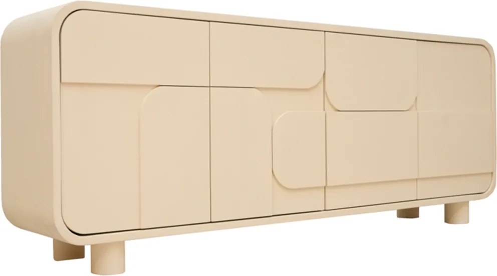 Beige Dressoir Organisch 210 Cm - 210x40x80cm.