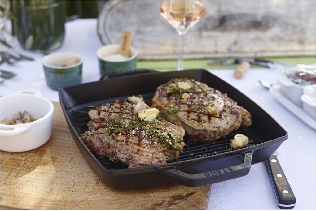 Staub Grill Pans Grillpan 28 cm, Zwart - Grill Pans - Staub
