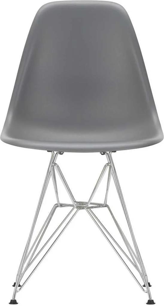 Vitra Eames DSR stoel met verchroomd onderstel Graniet grijs