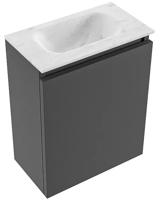 Mondiaz Ture DLux toiletmeubel 40cm dark grey met wastafel opalo midden zonder kraangat