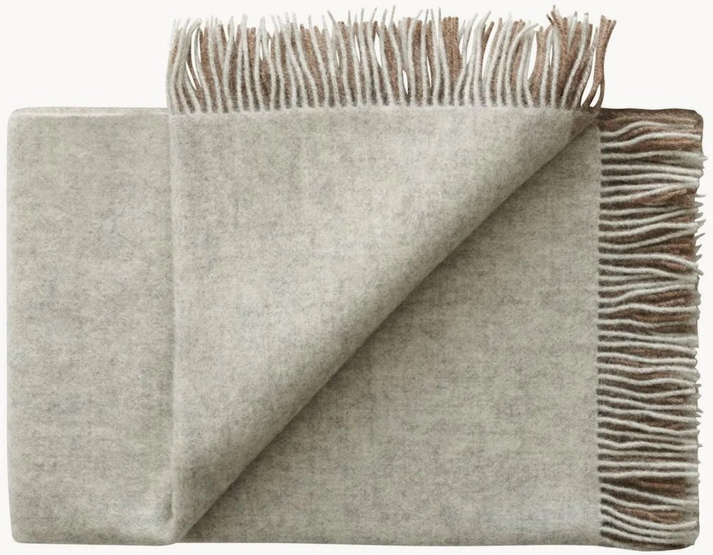Wollen plaid Drejø met franjes