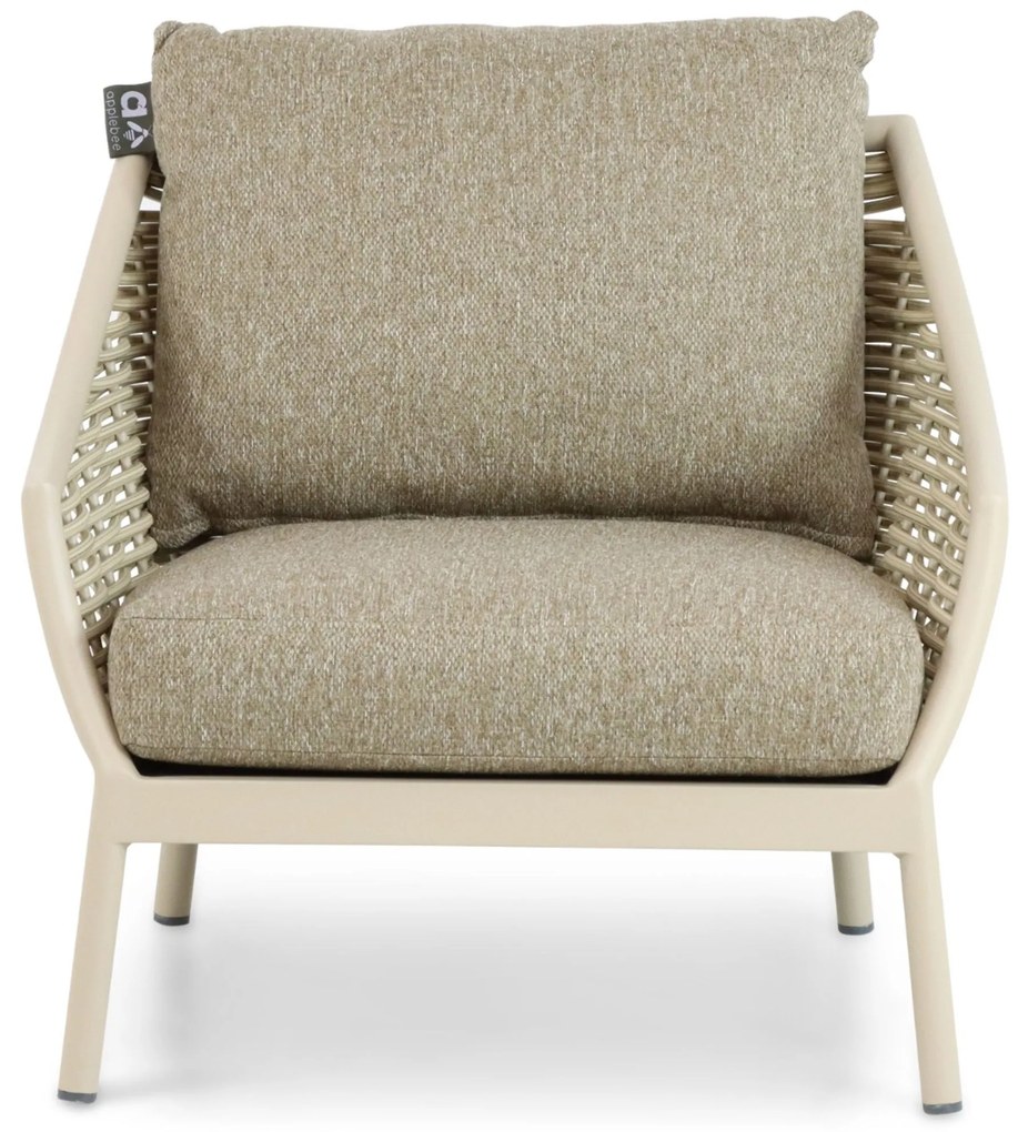 Stoel en Bank Loungeset 5 personen Aluminium/Wicker Taupe Apple Bee Milou