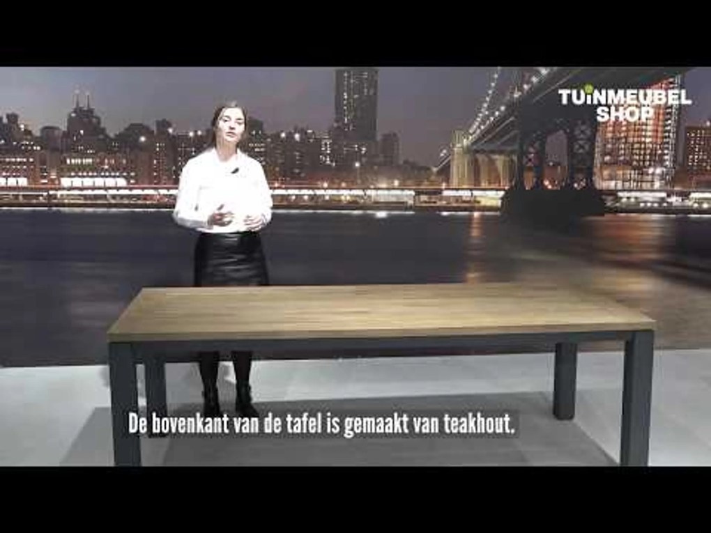 Dining Tuintafel rechthoekig 180 x 90 cm Aluminium/teak Grijs Veneto