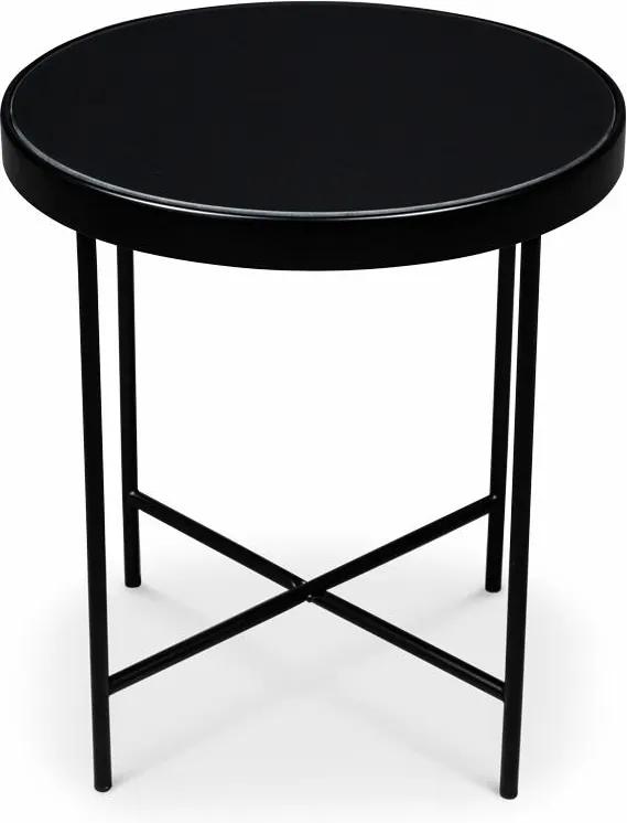 Lanterfant | Bijzettafel Evi diameter 42.5 cm x hoogte 46 cm zwart bijzettafels staal, glas tafels meubels | NADUVI outlet