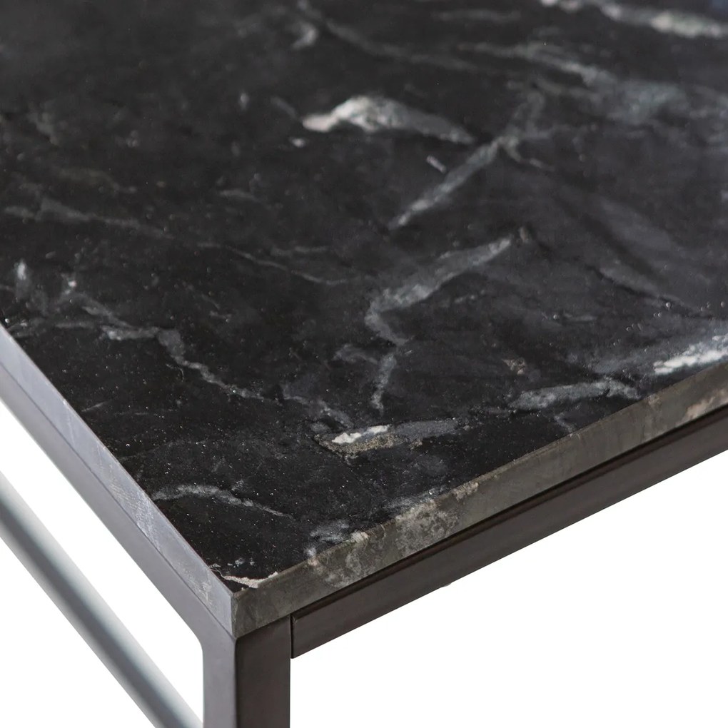 BePureHome Mellow Marmeren Sidetable Zwart - 90 X 30cm.