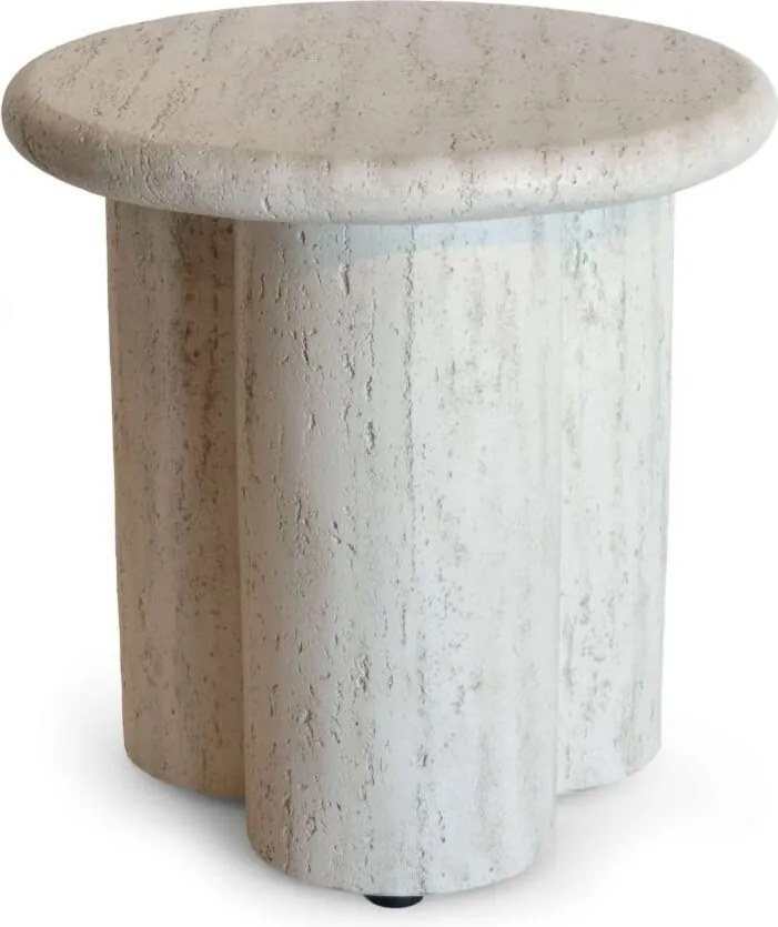 Happy Cocooning Rib bijzettafel rond 45xH45 cm travertine