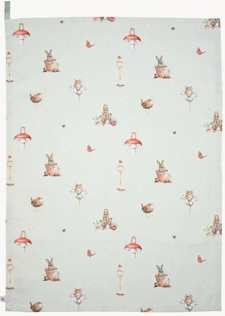 Katoenen theedoek Garden Friends