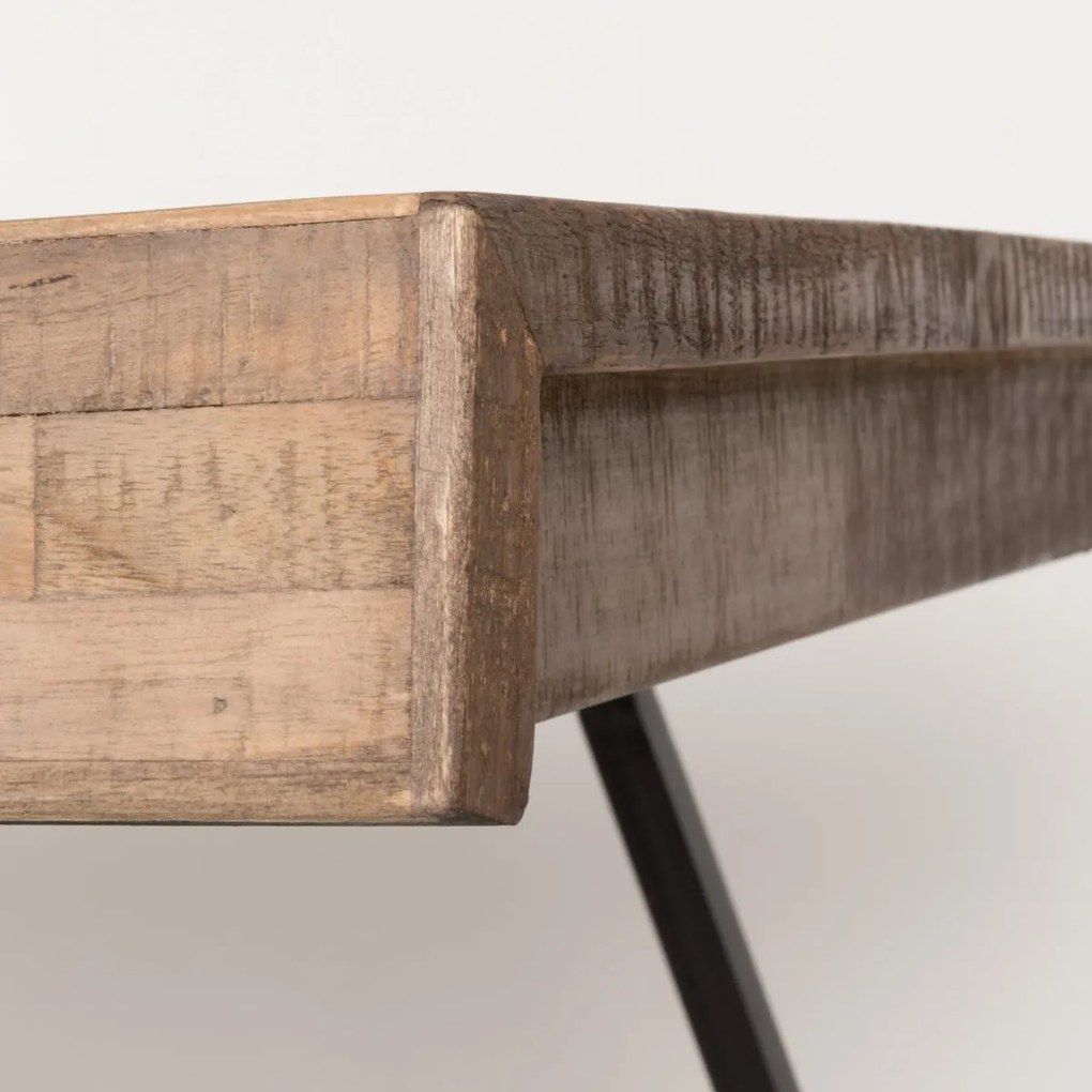 Lavis Suri Gerecycled Teakhout Eettafel 200 X 90 Cm - 200 X 90cm.