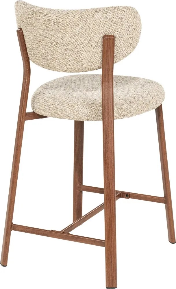 By-Boo Sedia Barkruk Met Houten Poten Bruin