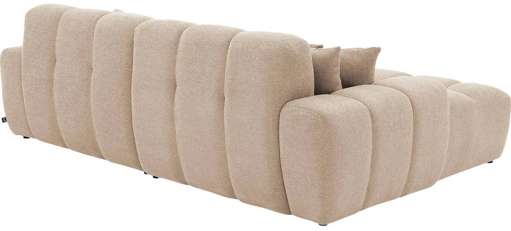 Goossens Excellent Bank Kubus - 30 X 30 Cm Stiksel wit, stof, 1,5-zits, modern design met chaise longue links
