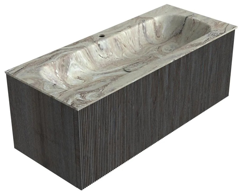 Mondiaz Kurve-dlux 110cm badmeubel shadow met 1 lade en wastafel big medium midden 1 kraangat glace