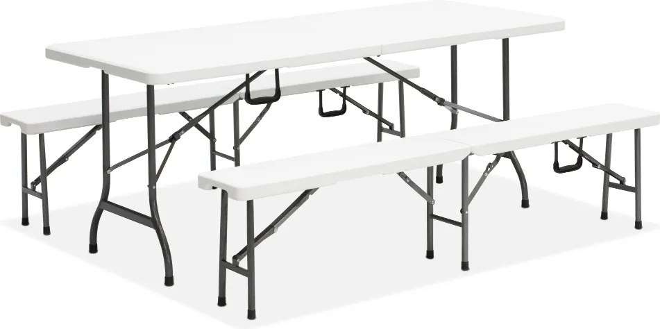 Inklapbare cateringtafelset 180 cm + 2 banken