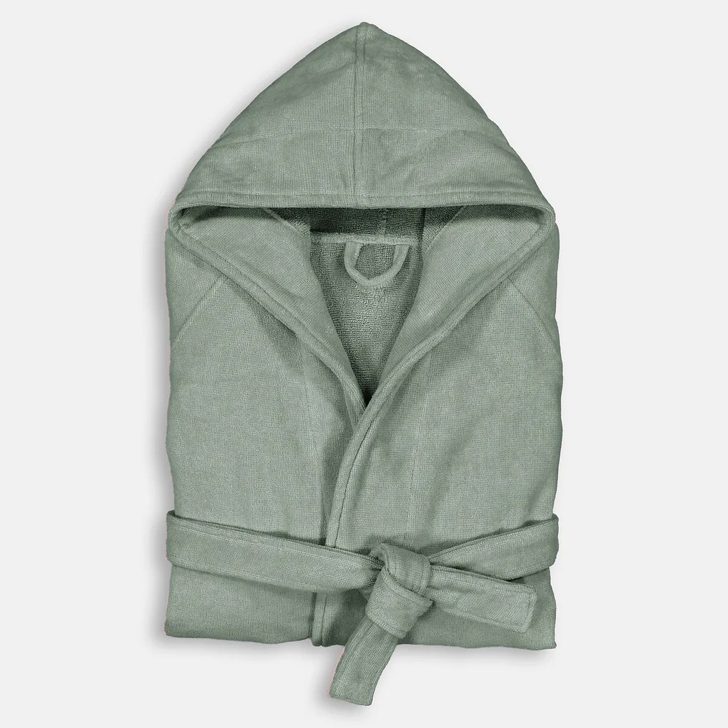 Badjas met kap in fluwelen badstof 450 g/m2, Trizie
