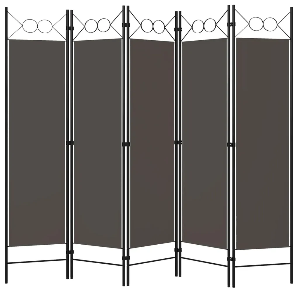 vidaXL Kamerscherm met 5 panelen 200x180 cm antraciet