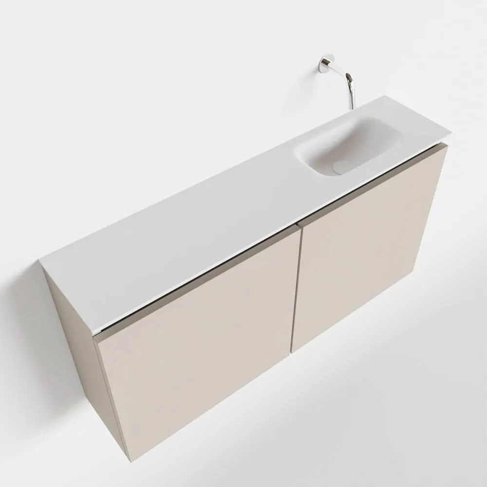 Mondiaz Ture 100cm toiletmeubel linen met wastafel talc rechts geen kraangat