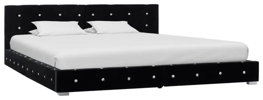 vidaXL Bed met traagschuim matras fluweel zwart 180x200 cm