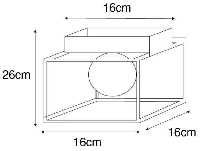 Design plafondlamp goud met wit glas - Aniek