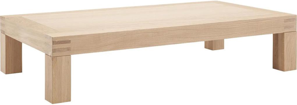 Goossens Salontafel Clear rechthoekig, hout eiken blank, stijlvol landelijk, 140 x 30 x 75 cm