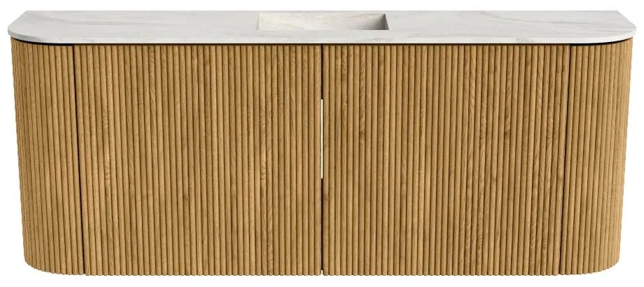 Mondiaz Joya DLux 105cm toiletmeubel ronding links/rechts oak met wastafel faye midden zonder kraangat ostra