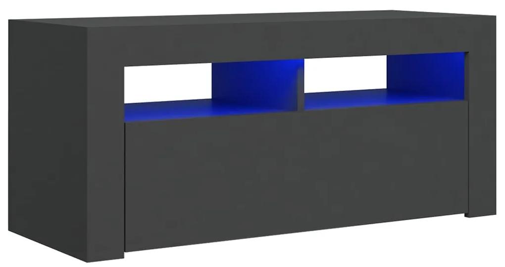 vidaXL Tv-meubel met LED-verlichting 90x35x40 cm grijs