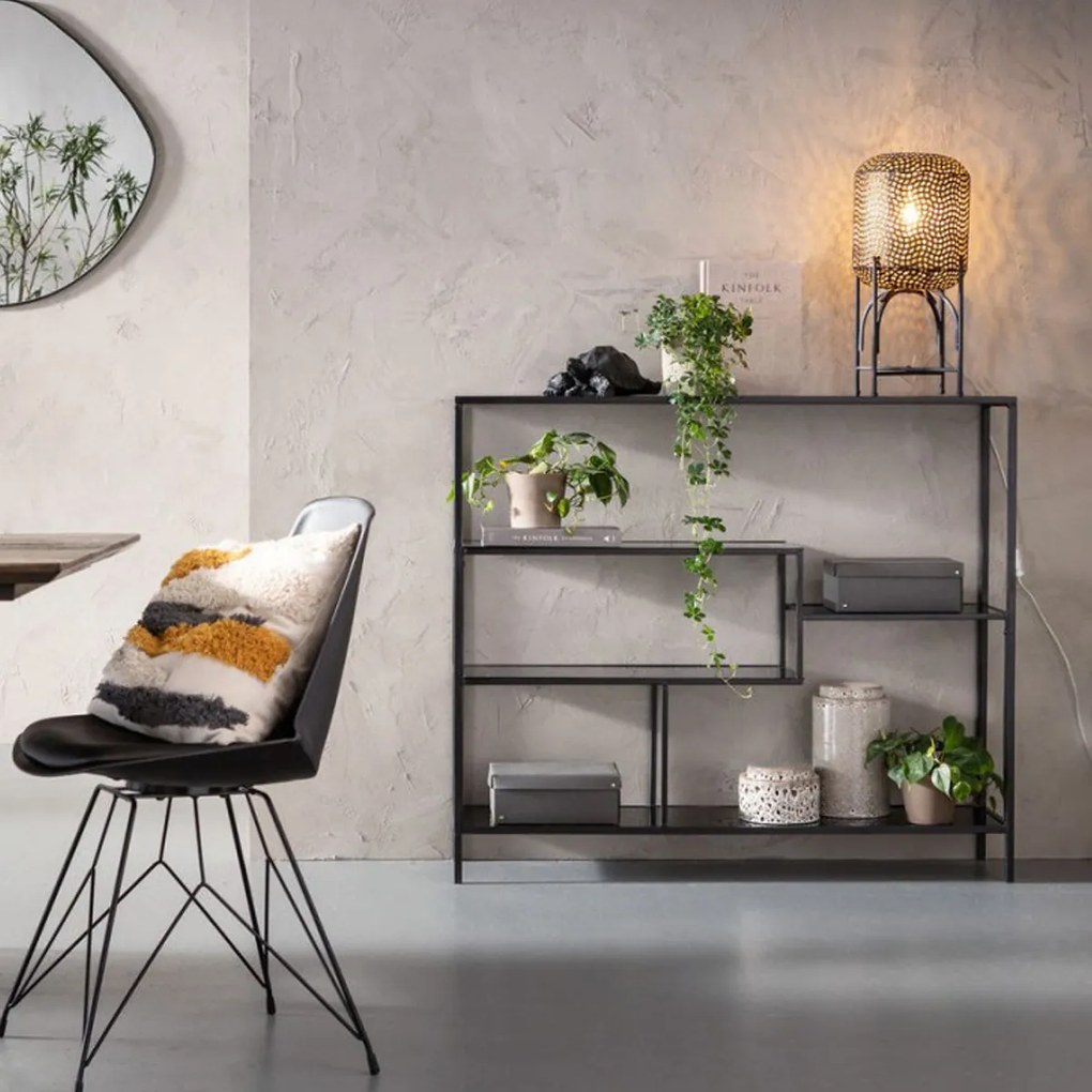 Laag Wandrek Staal Met Glas - 115x30x100cm.