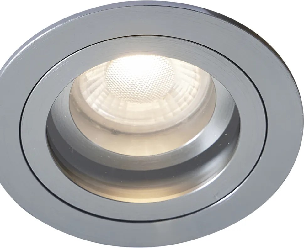 Moderne inbouwspot gunmetal draai- en kantelbaar IP44 - Chuck